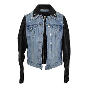 BlankNYC Faux Leather & Denim Jacket XS NWT $168